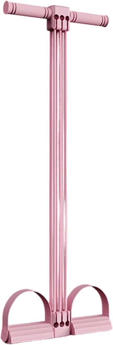 Buikspiertrainer Weerstandsband - Voetpedaal Trainer - Thuis Fitness - Verstelbare Weerstand - 30 x 20 cm - Roze