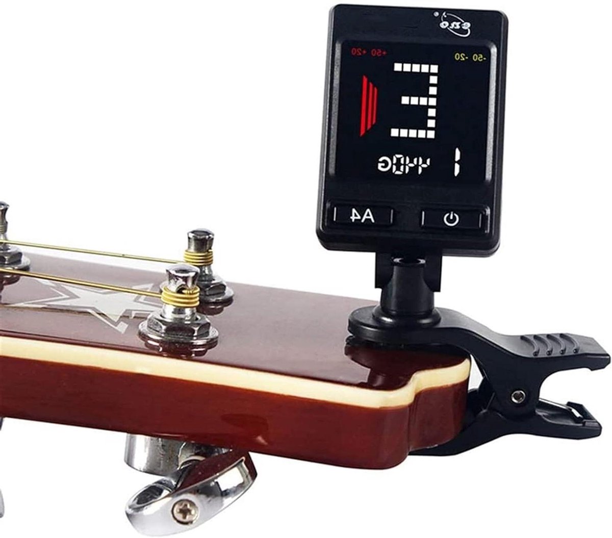 Instrument tuner - Clip-on apparaat - Muziek stemmen - Hoge precisie - Compact formaat - Zwart