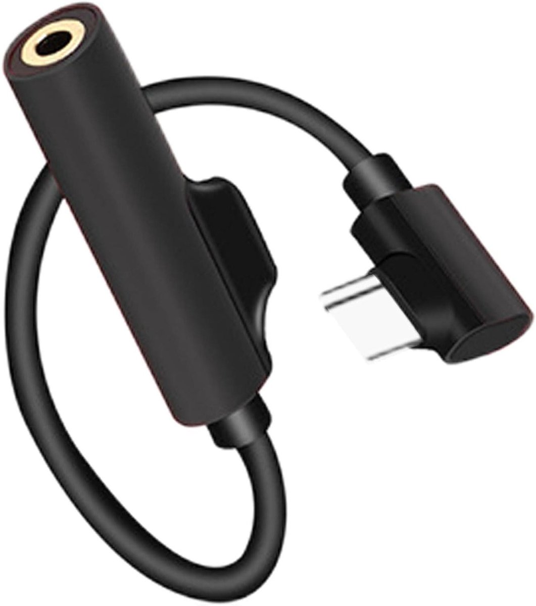 Hoofdtelefoonadapter - Audio Jack - Muziek Luisteren - 2-in-1 Functie - 115 mm Lengte - Zwart
