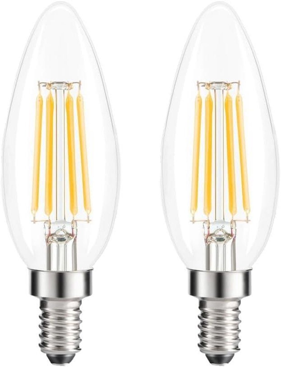 LED Kaarslampen - Energiezuinig licht - Sfeerverlichting creëren - Bespaar 80% energie - 2 stuks - Warm Wit