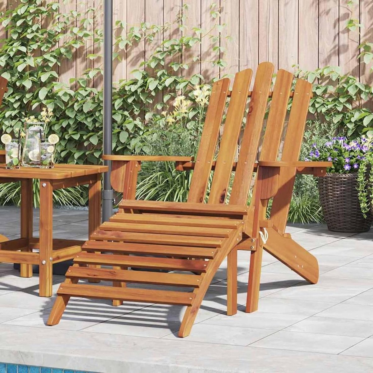 Adirondack Tuinstoel - Balkonstoel Hout - Buiten Ontspannen - Massief Acaciahout - 75x84x90 cm - Bruin