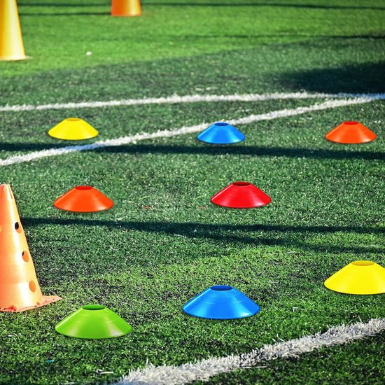 Voetbal Trainingskegels - Sport Pionnen Platte Kegels - Behendigheidstraining Markering - Lichtgewicht Ontwerp - 30 Stuks - Multicolor — afbeelding 5