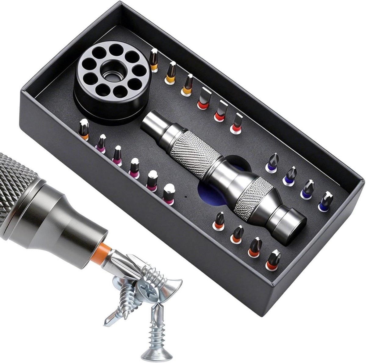 Schroevendraaier Bitset - Precisie Bits Driver Set - Elektronica Repareren - Magnetische Tips - 1 Set - Zilver