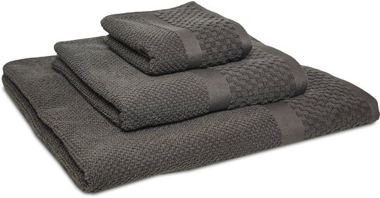 PHLOX Serviettes d'invité douces Popcorn 30x50 cm - Lot de 6 - 100% Coton 500 g/m2 - OEKO-TEX Made in Green - Anthracite