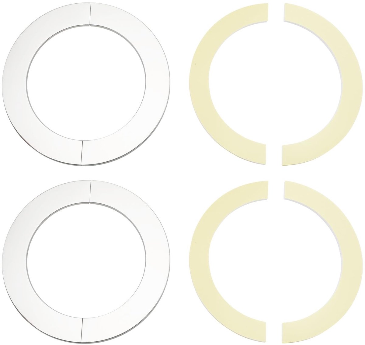 Solidchoice - Dailygoody - Decoratieve Pijpafdekking - Kraag - 125mm - Zilver - Geschikt voor Uitlaatpijp, Waterleiding en Ovenpijp - 4x Hoezen en Lijm