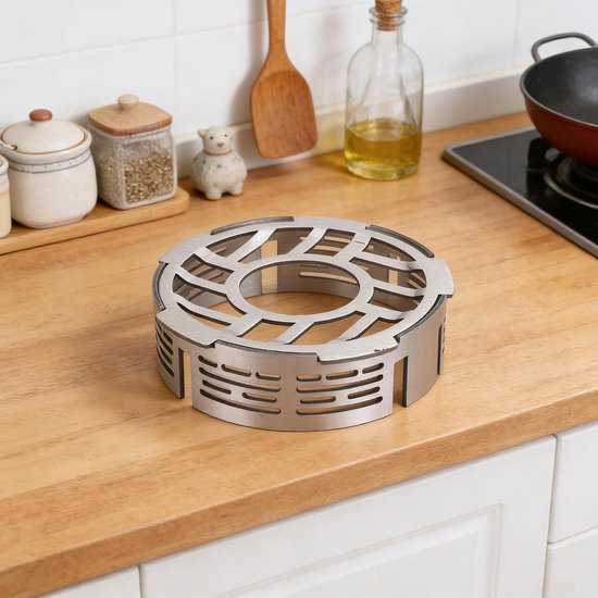 Draagbaar Windscherm - Kampeer Windbescherming - Buiten Koken - Roestvrij Staal - Groot Formaat - Zilverkleurig van Draagbaar — afbeelding 3