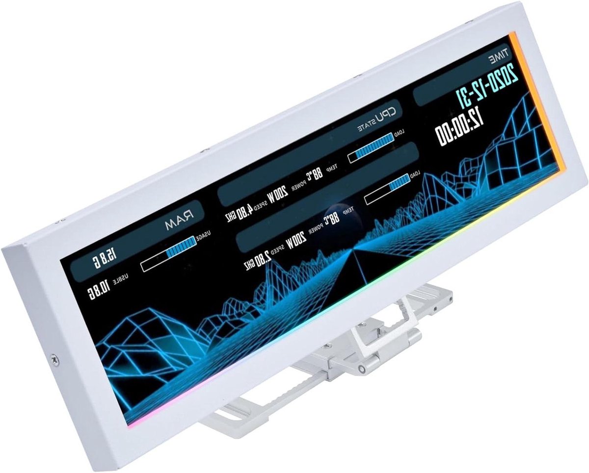 Universeel Scherm - Extra Monitor - PC Componenten Monitoren - Geen GPU Nodig - 88 inch - Wit