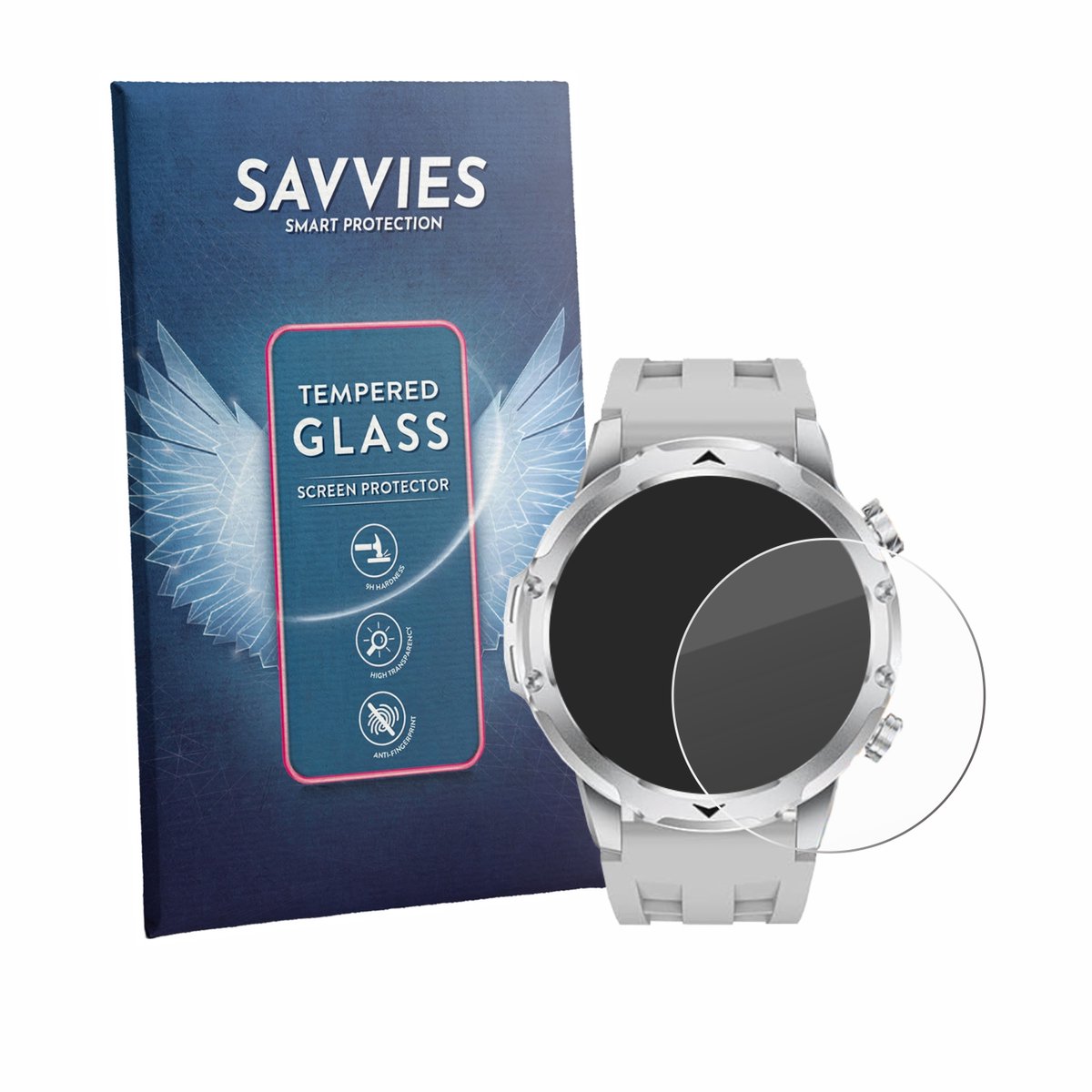 Savvies - Glas Screenprotector voor FitVigor Smartwatch 1.53" - Gehard Beschermglas 9H