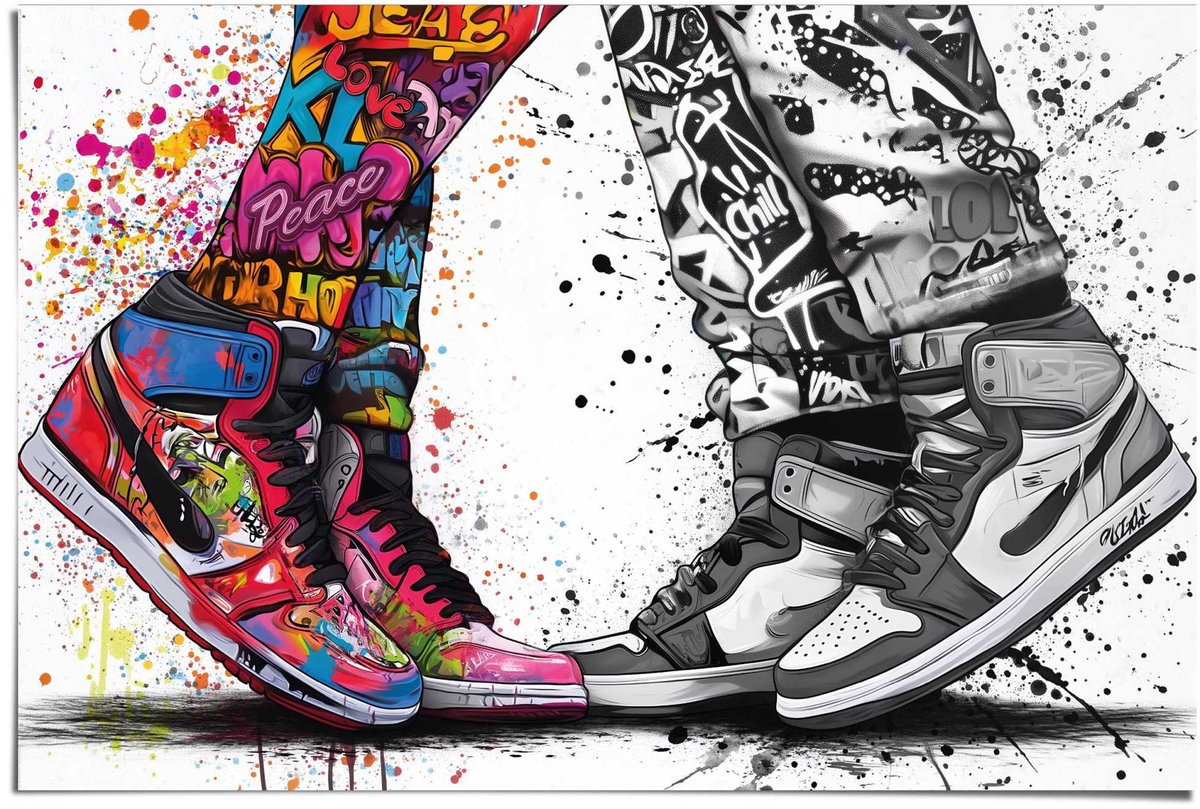 REINDERS Poster Sneaker love - 61 x 91,5 - Papier - REINDERS Bonte kleuren