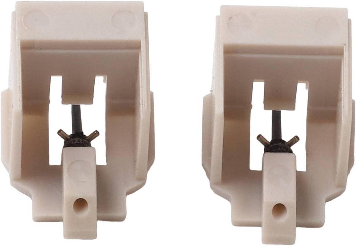 Platenspeler Naald - Vervangende Stylus - Muziek Luisteren - Eenvoudige Installatie - 2 Stuks - Wit