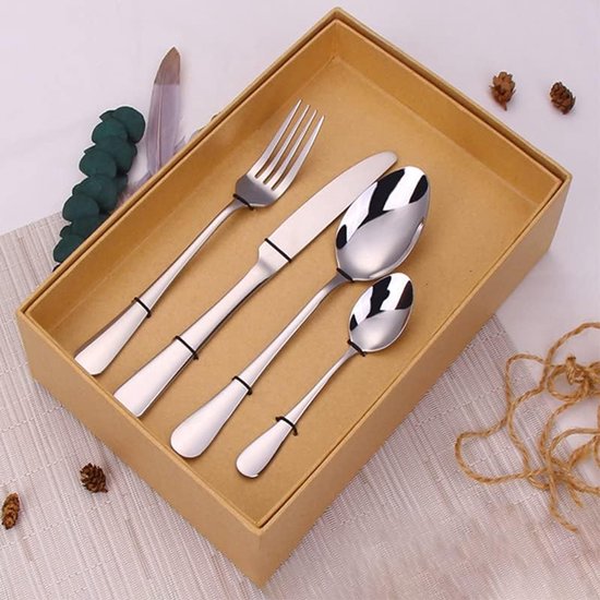 Bestekset 24-delig - Gouden servies - Tafel dekken - Gladde randen - 24 stuks - Goud — afbeelding 2