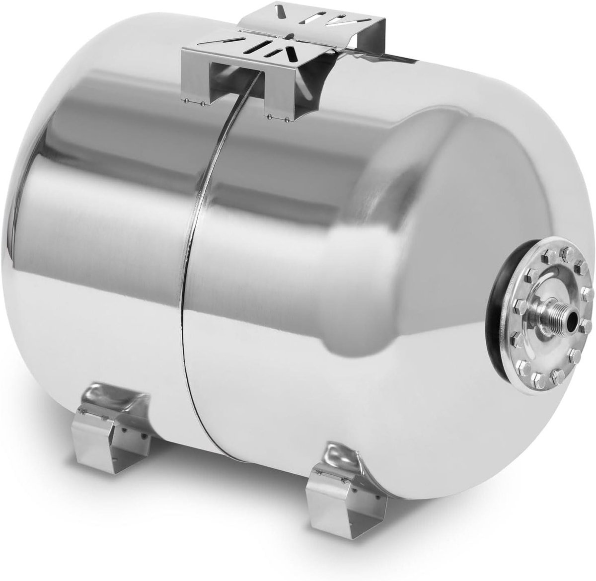Expansievat - Boiler Drukvat - Waterleiding Ondersteuning - Roestvrij Staal - 100 Liter - Zilver