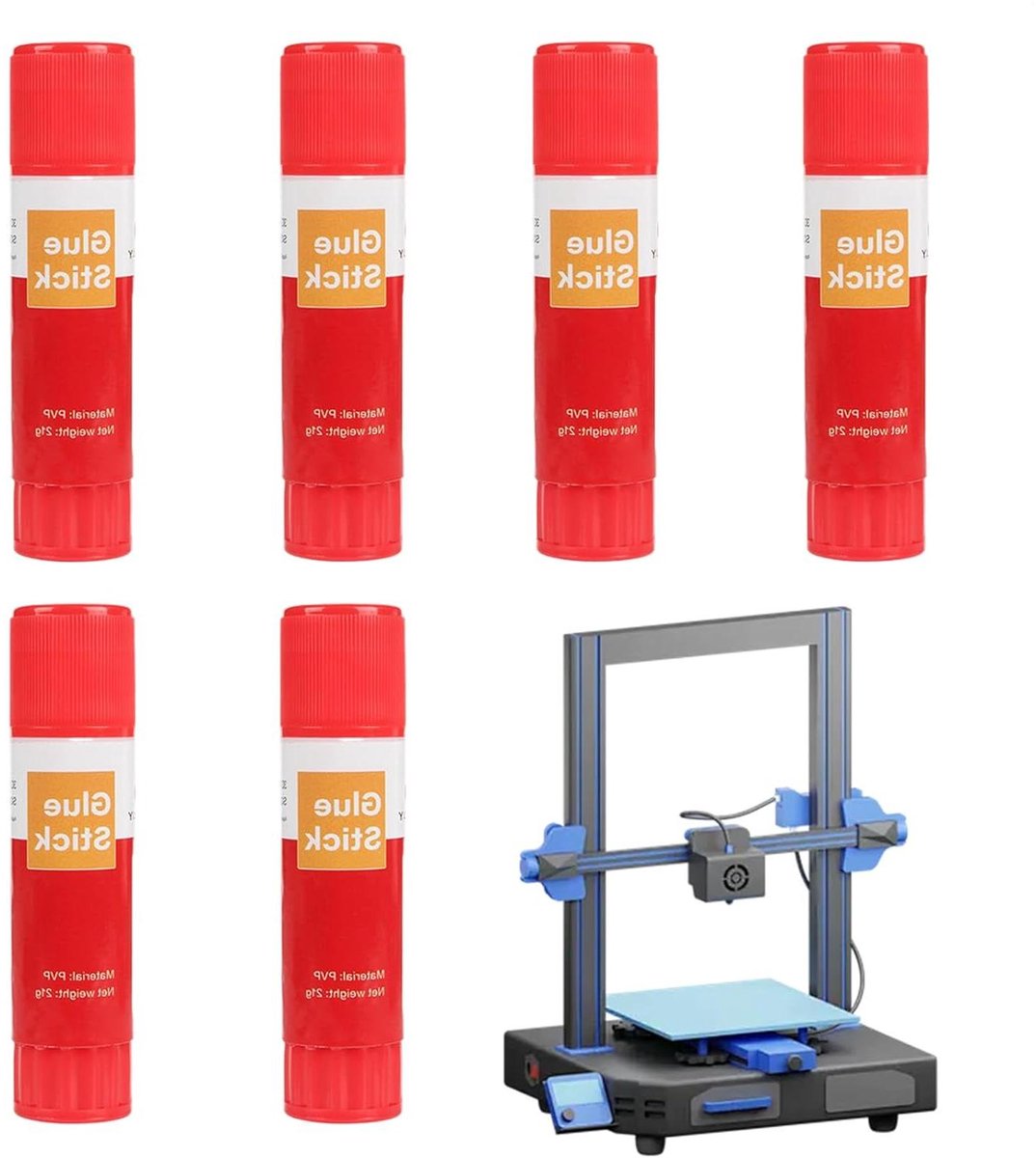 3D Printer Lijm - Printbed Hechting - Stabiele Prints - Krimp Vermindering - 6 Stuks - Blauw