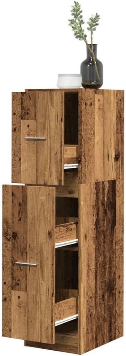 Apothekerskast - Opbergkast Meubel - Spullen Organiseren - Stevig Multiplex - 30x41x118 cm