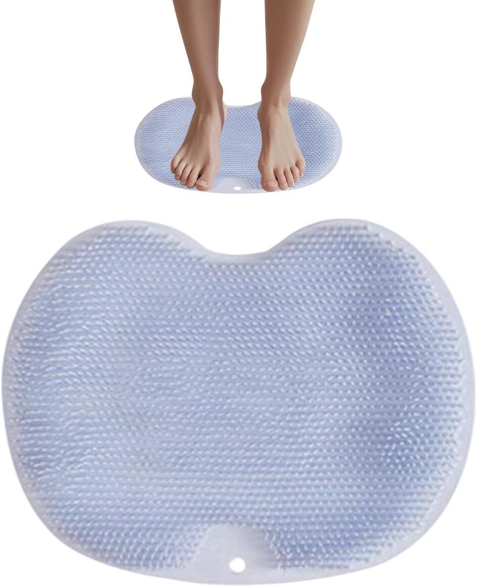 Voetborstel Douche - Voetpeeling Mat - Voeten Reinigen - Antislip Achterkant - 20 x 28 cm - Grijs