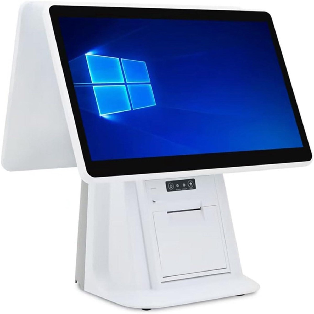 Kassa met Dubbel Touchscreen - Kassasysteem POS - Winkeladministratie - Ingebouwde Bonprinter - 156 inch - Wit