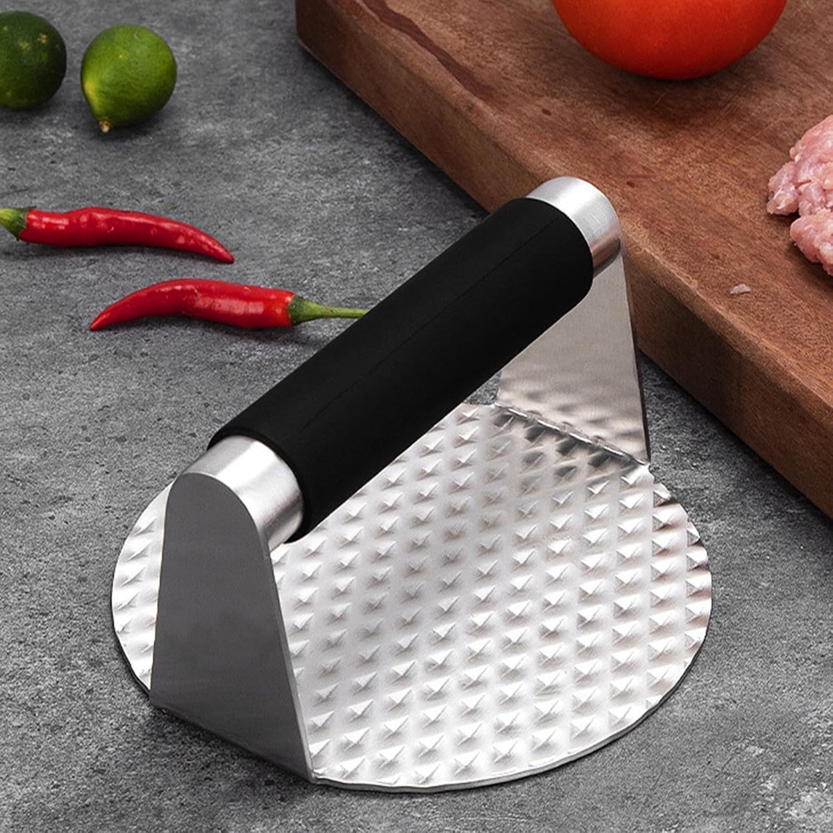 Hamburger Patty Maker - Vleespers - Perfecte Burgers Maken - Roestvrij Staal - 14 x 14 cm - Zilver