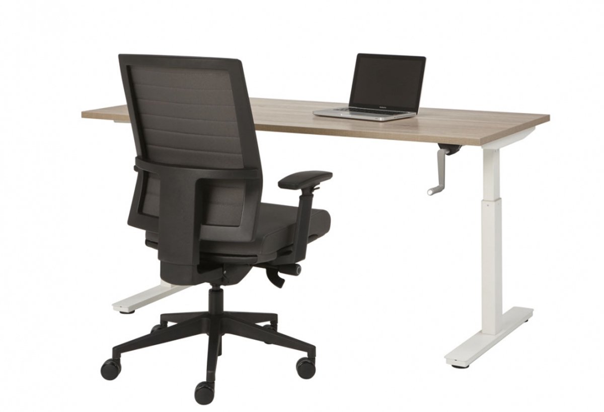 HHV | Slingerbureau SF 160x80cm | Kleurblad: Ahorn| Framekleur: Wit (RAL 9010)
