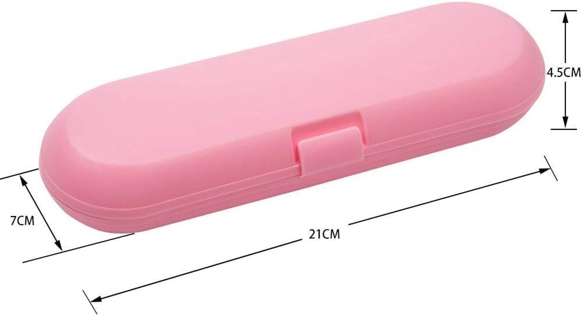 Reis etui - Tandenborstel houder - Elektrisch poetsen - Voedselveilig materiaal - 21x7x4.5 cm - Roze