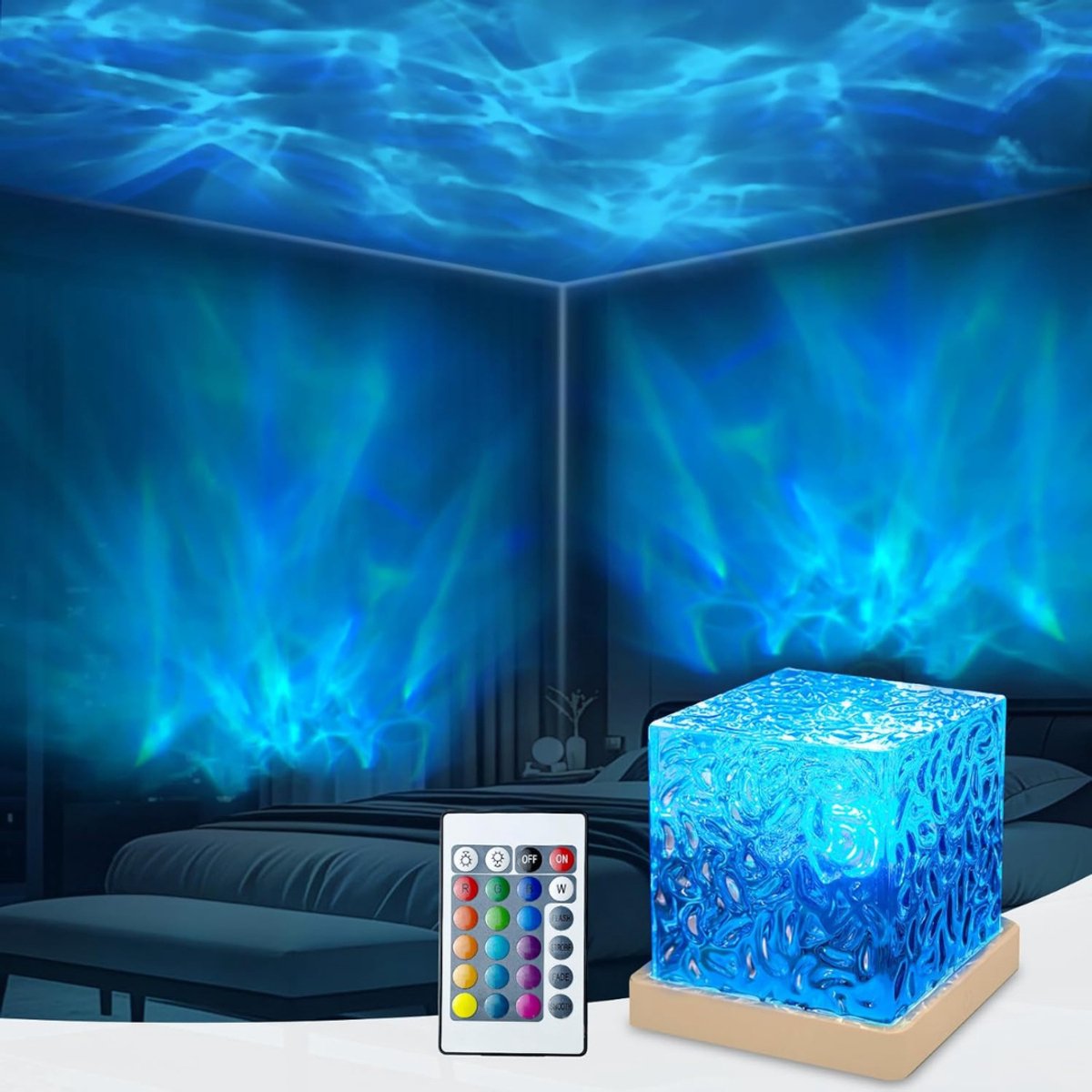 QIN® Sunset Lamp - Sfeerverlichting - TikTok Lamp -Transparant- 12cmx12cmx12cm