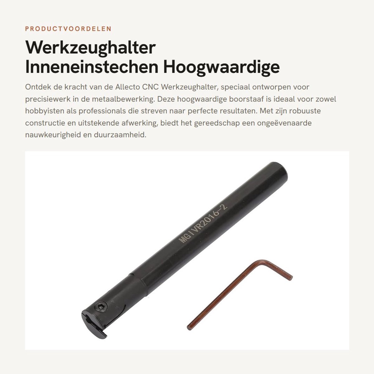 Dailygoods- CNC Gereedschapshouder Hoogwaardige Kwaliteit - Boorhouder - Precisie - Schaftdiameter 16mm - Lengte 160mm - Inclusief L Schroevendraaier - Draaigereedschap