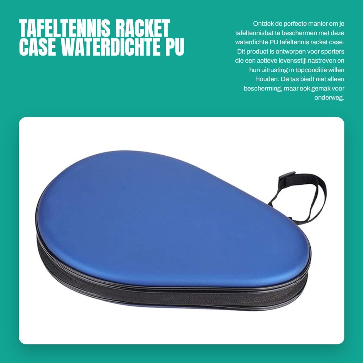 Dailygoods- Tafeltennis Racket Hoes - Waterdichte PU - Opslag voor 2 Rackets - Sportaccessoire - Bescherming - Comfortabel Ontwerp - Pingpongtas