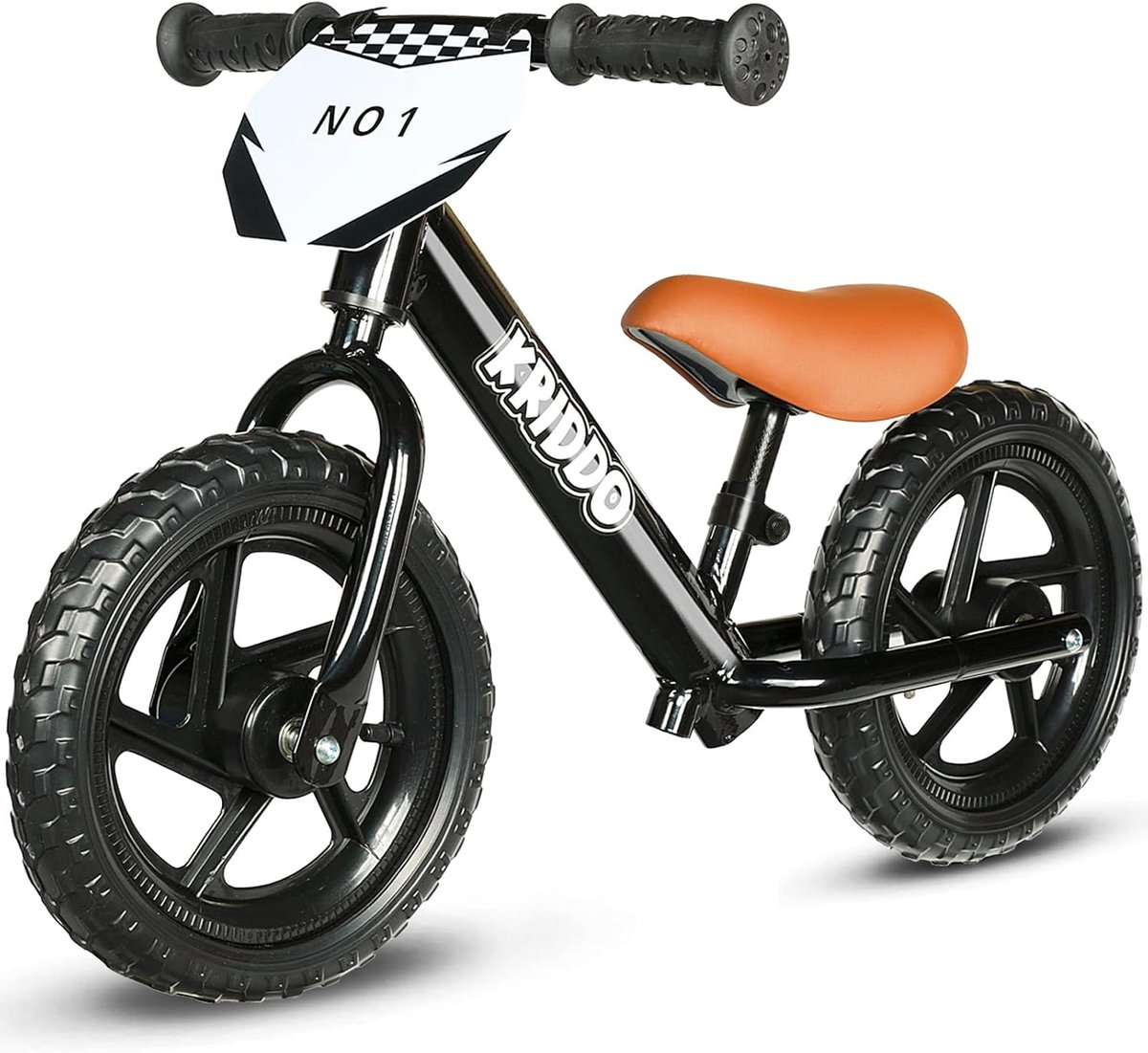 Loopfiets Peuters - Eerste Fiets - Leren Balanceren - Aanpasbaar Bord - 12 Inch - Zwart