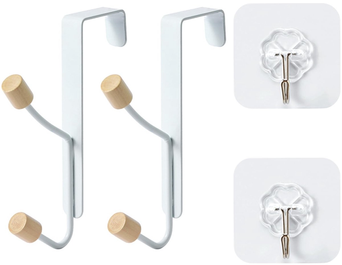 Dailygoods- Deurklinkhaken 2 stuks - Transparante Haakjes - Haken voor Kleding - Haken voo