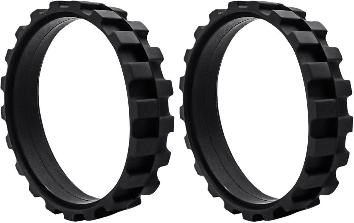 Dailygoods- Banden 2 stuks - Slijtvaste Bandenaccessoires - Reserveonderdelen voor Veegrobots - Rubber - Diameter 65 mm - Hoogte 15 mm - Veegrobotband