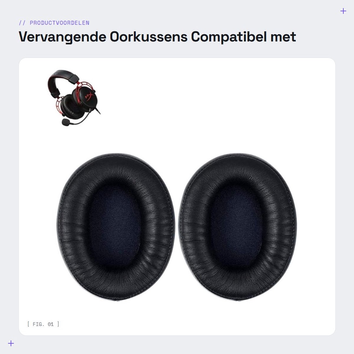 Dailygoods - Vervangende Oorkussens - Compatibel met HyperX Cloud Alpha - Schuimrubber Comfort - Eiwitleer Afwerking - Ideaal voor Gaming - 1 Paar