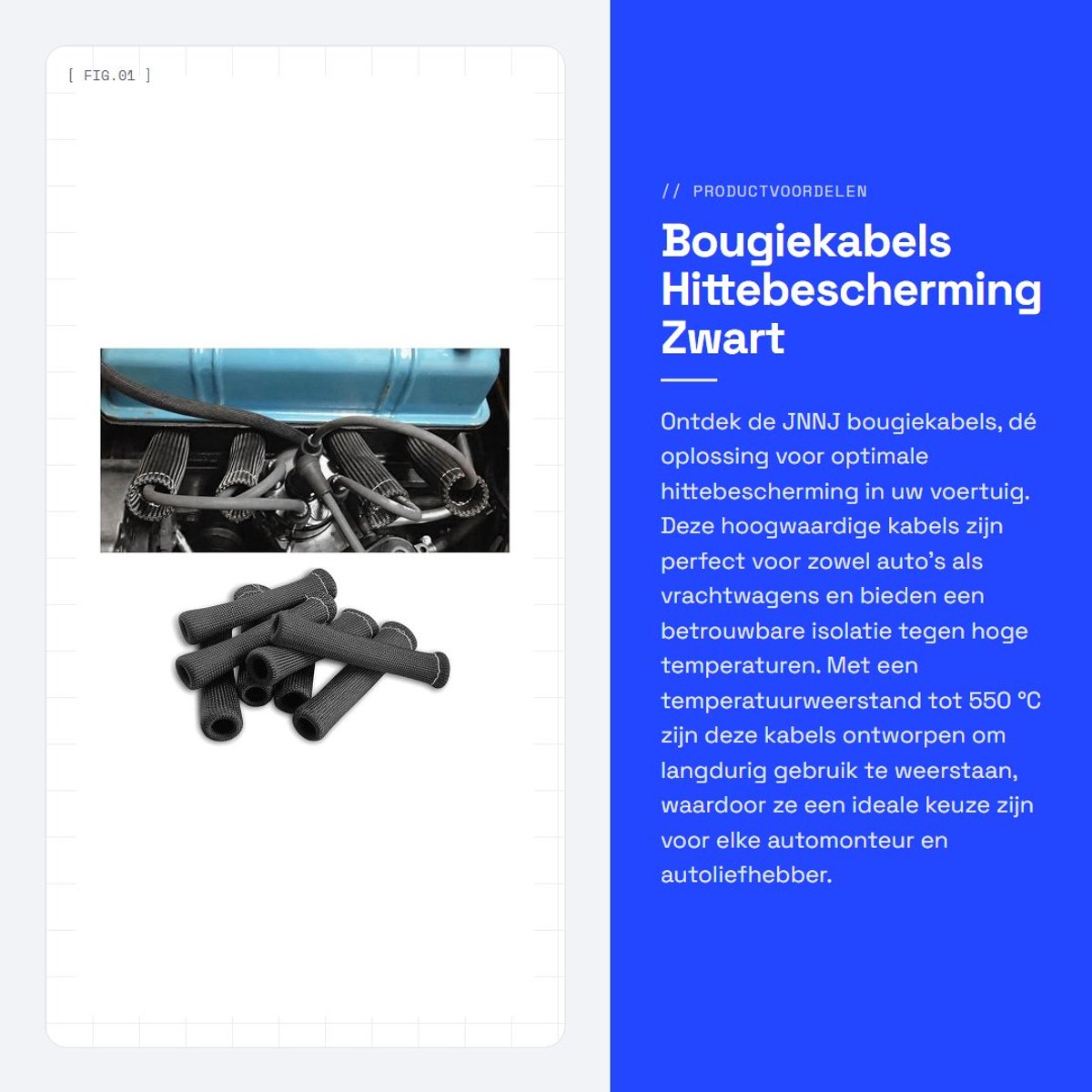 Dailygoods- Bougiekabels 8 Stuks - Thermische Bescherming - Isolerende Huls - Hittebescherming - Vrachtwagen/Auto - Temperatuurbestendigheid 550 °C - Bougiehoes