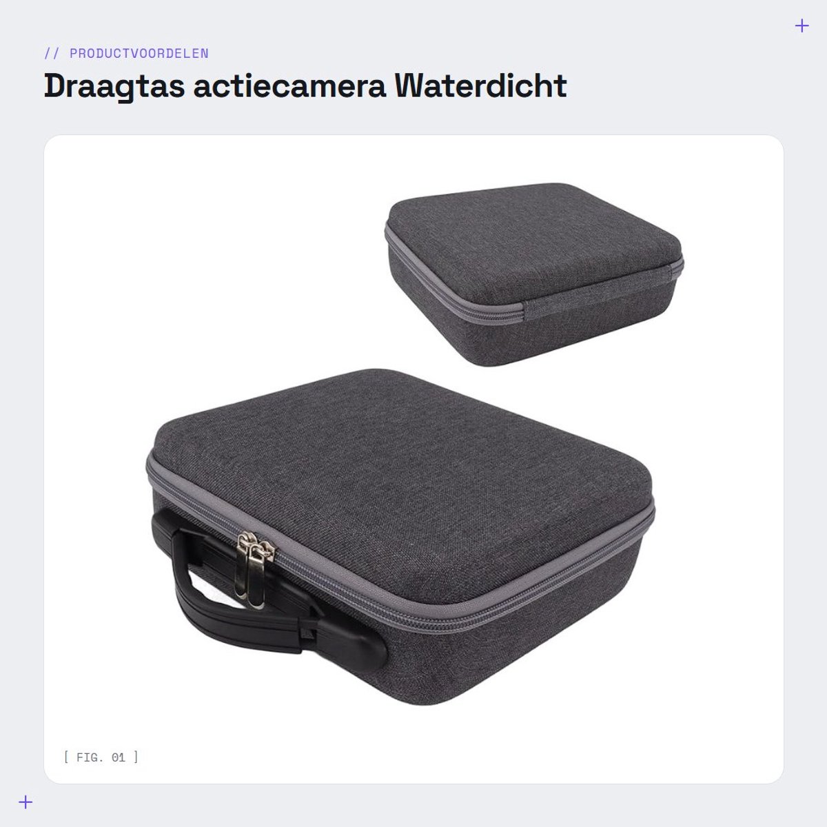 Dailygoods - Draagtas actiecamera - Waterdicht - Handbeschermend - Opbergtas - Krasbestendig - Geschikt voor Osmo Action 4 3 - Formaat 26,8 x 23,8 x 8...