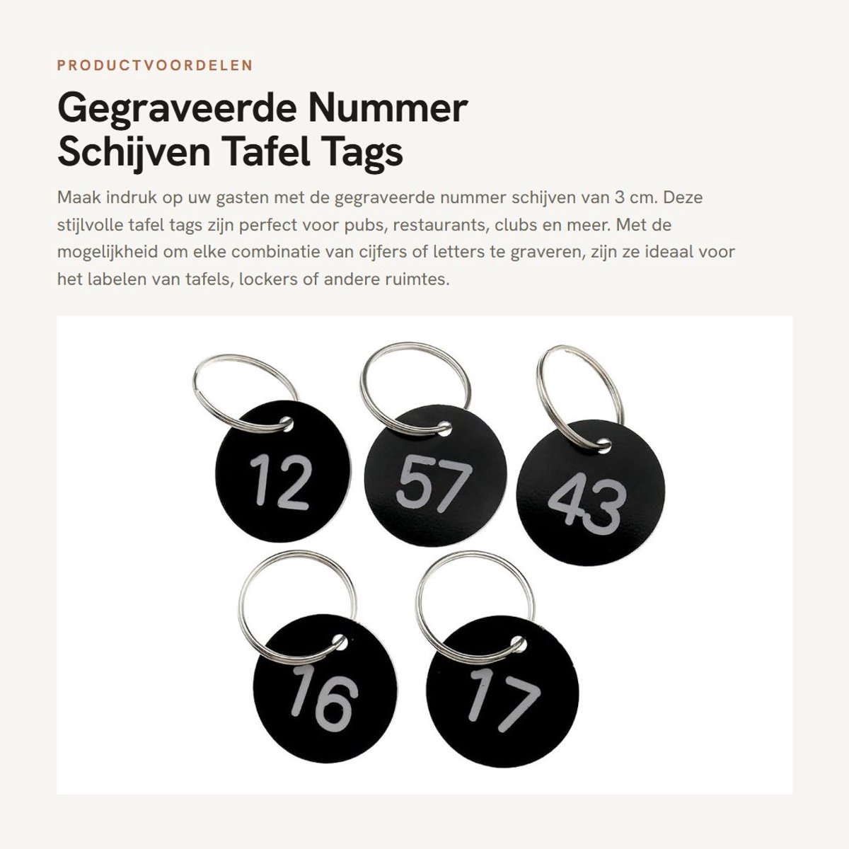 Dailygoods- Nummer Schijven 100 Stuks - Gegraveerd - Tafel Tags - Rond/Generiek - Voor Binnen/Buiten - Kunststof ABS - Tafelnummer