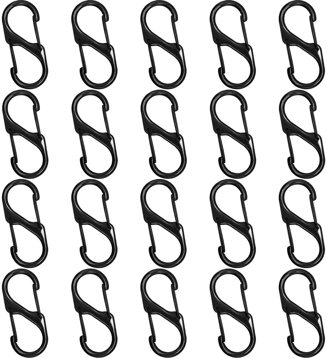 Dailygoods- Karabijnhaak - 20 Stuks - Mini Zinklegering - Waterdicht - Slijtvast - Outdoor - Draagvermogen - Clipslot