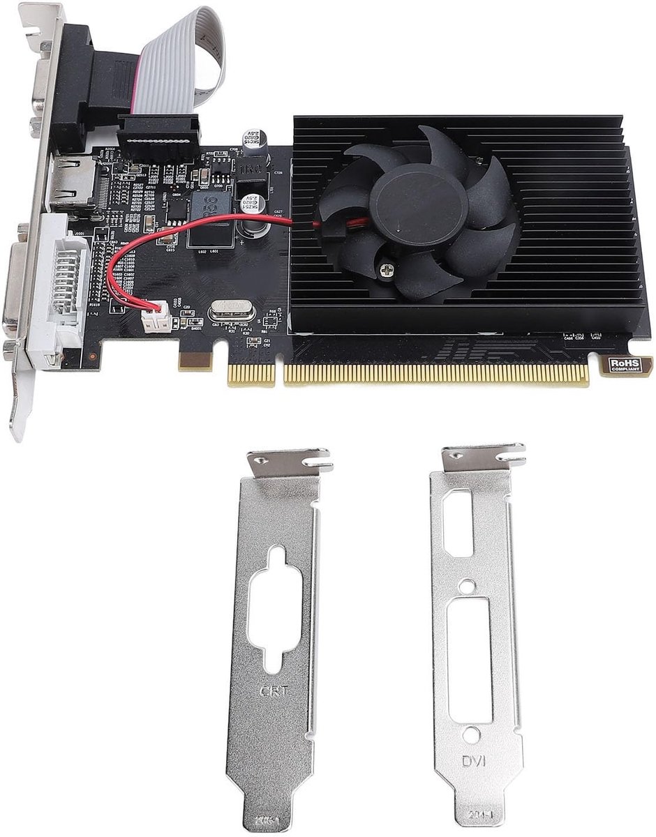Dailygoods - R5 230 Grafische Kaart - Videobewerking - Upgrade Uw Multimediaprestaties - Slank Ontwerp - Ideaal voor ITX-chassis - 2 GB GDDR3 Geheugen...