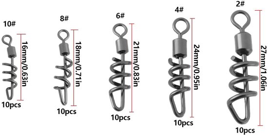 Dailygoody - Vistuig Swivels - 50 Stuks - Geschikt voor Zoet- en Zoutwater - Vissen - Duurzaam - Hoge kwaliteit - Ideaal voor visserij - Handig voor v... — afbeelding 4