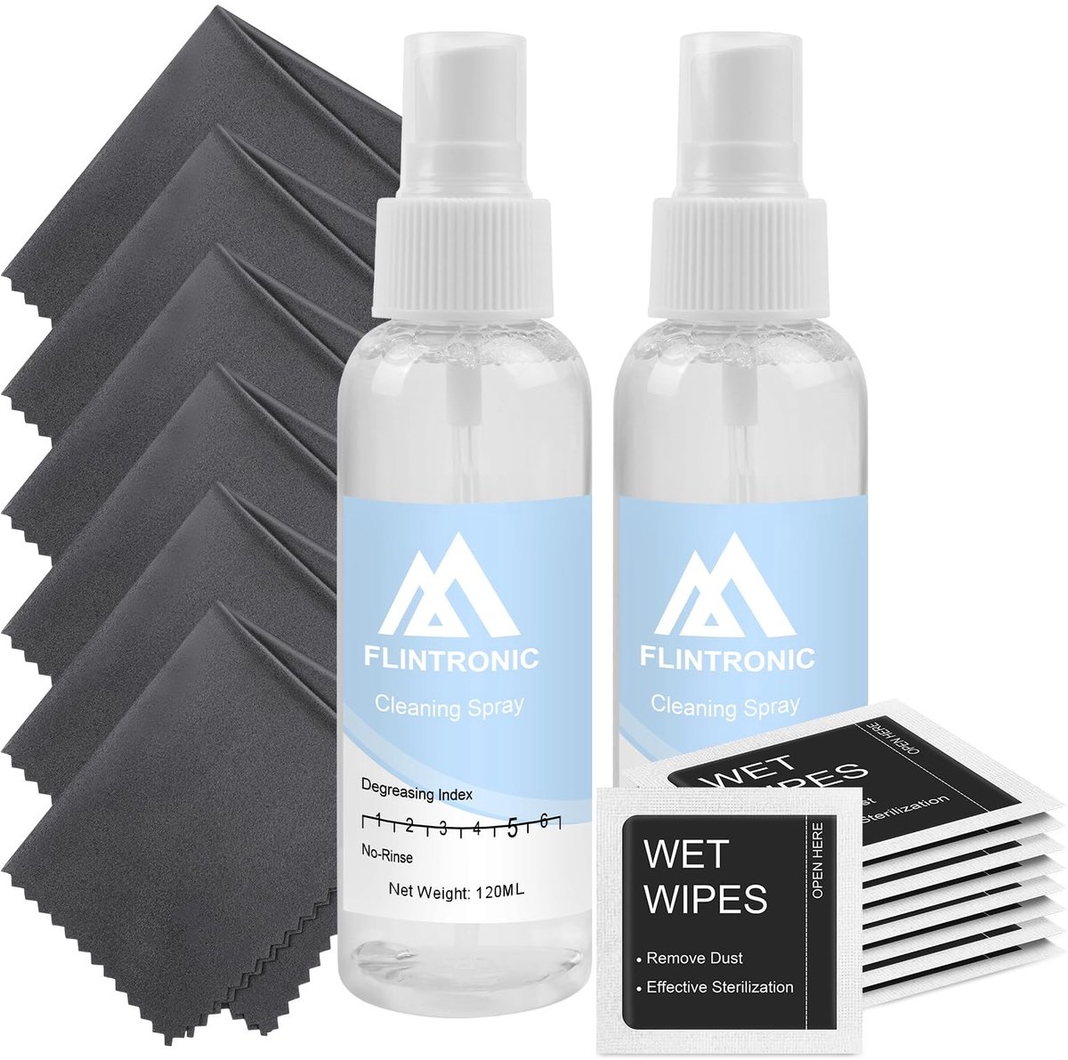 Dailygoods - Lensreinigingsspray Set met Brillendoekjes en Reinigingsdoekjes