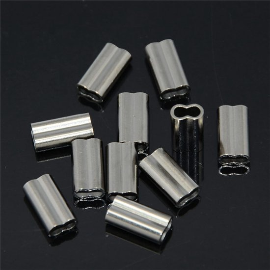 Dailygoods- Klemhuls 200 Stuks - Koper Crimp Ringen - Dubbele Knijp Huls - Visslijn Beugel - 0.8mm/1.2mm - Corrosiebestendig Koper - Klemring — afbeelding 4