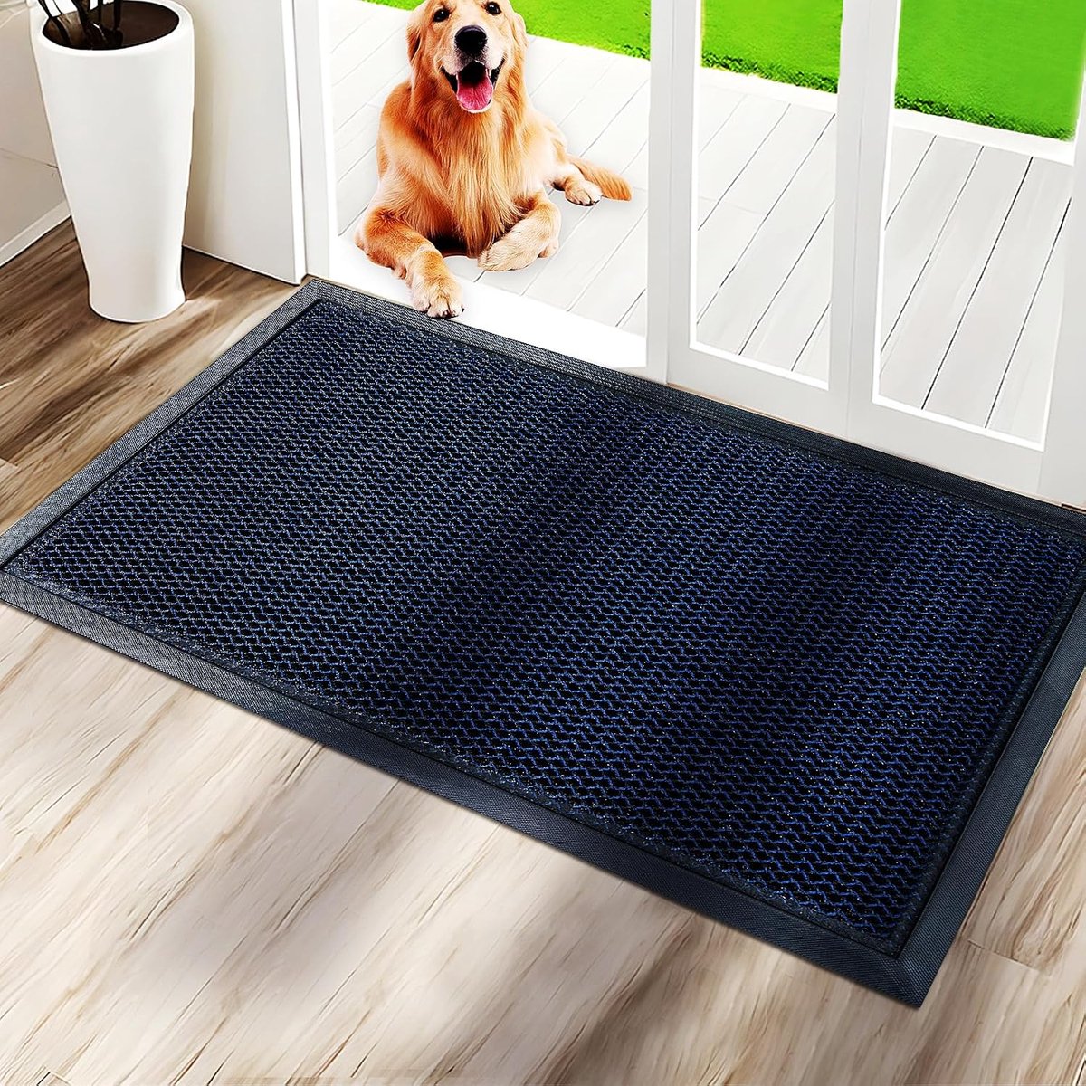 Buitendeurmat - Entree mat - Vuil buiten houden - Natuurlijk rubber - 120 x 60 cm - Blauw