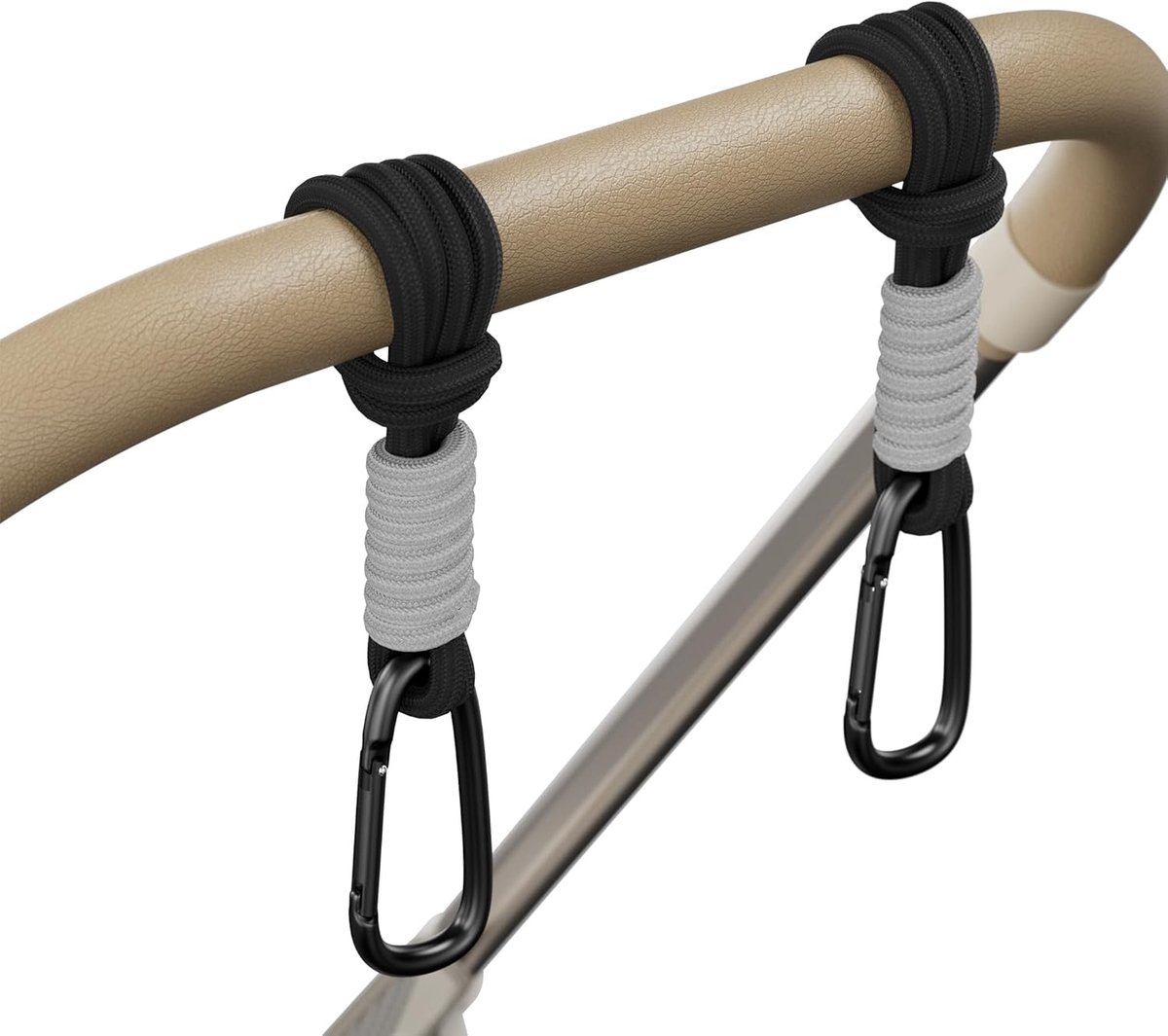 Buggy Clips - Kinderwagen Haken - Winkelwagen Haken - Handige Bevestiging - 22 cm Lengte - Zwart