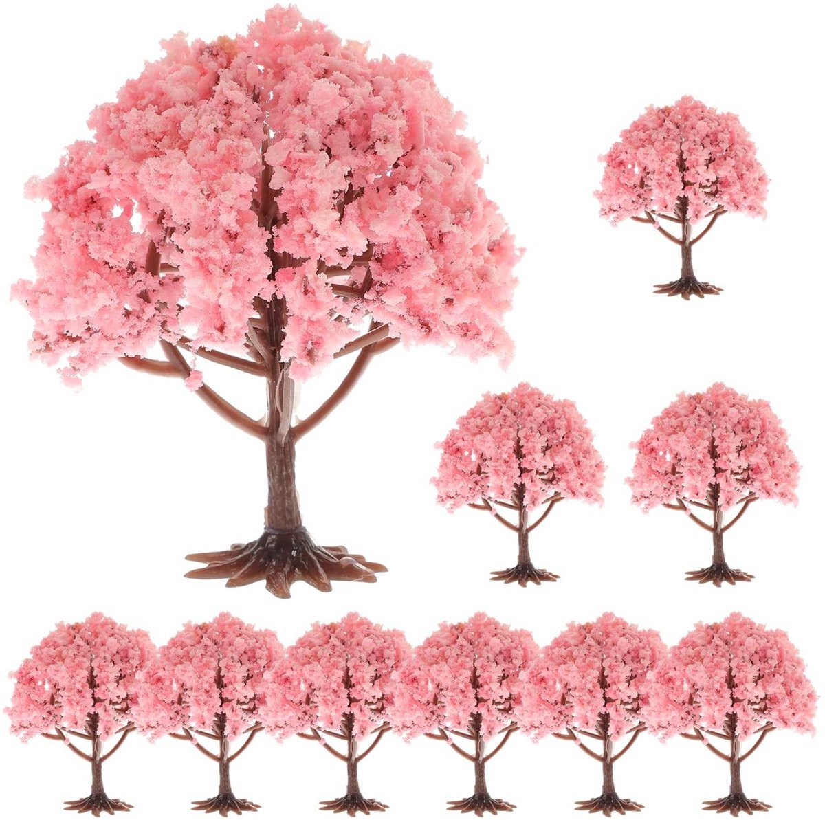 Dailygoods- Miniatuurbomen Set van 10 - Kunstbomen - Decoratie voor Modelbouw - Tafel/Midd