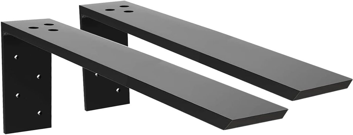 Keukenblad steunbeugel - Werkblad consoles - Aanrecht verstevigen - Hoge laadcapaciteit - 25 cm - Zwart