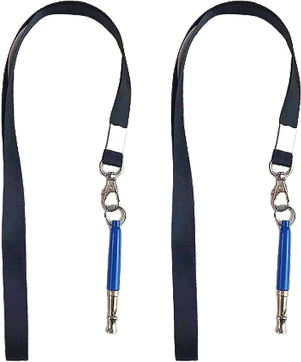 longziming - Hondenfluit - 2 Stuks - Instelbare Frequentie - Trainingsfluit voor Honden - Met Koord - Kunststof - Blauw