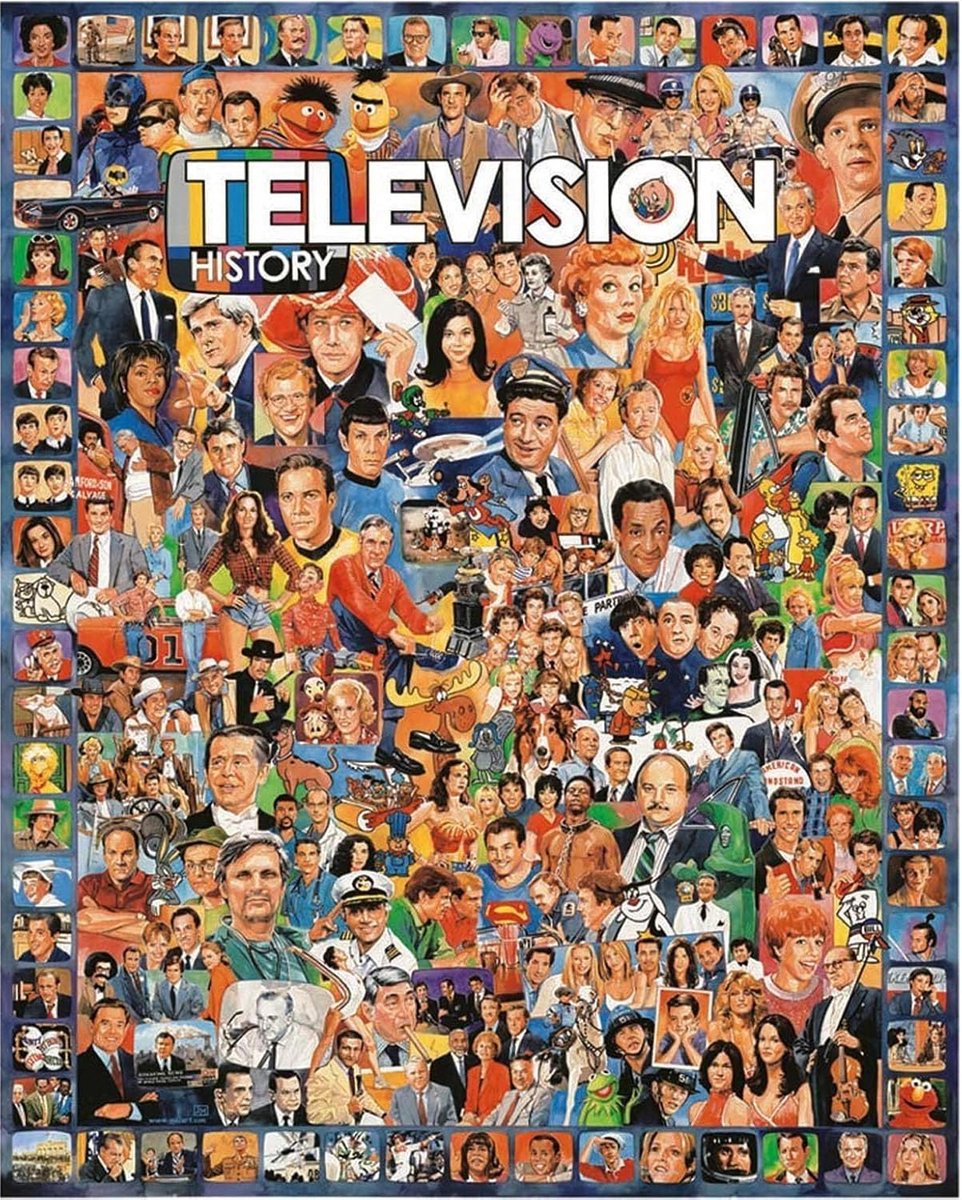 Legpuzzel 1000 Stukjes Amerikaanse TV Geschiedenis Collage - Uitdagend & Kleurrijk Puzzelspel