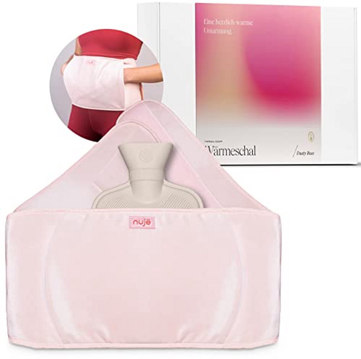 Warmwaterkruik XXL - Warmtegordel - Lage Rugpijn - Verstelbare Riem - 125 cm - Grijs