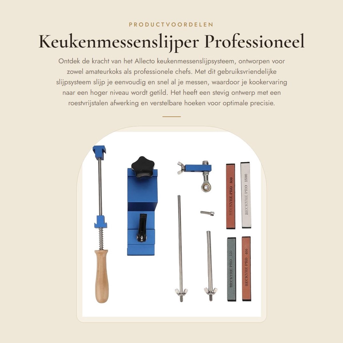 Dailygoods- Messenslijper Professionele Rotatie - Aluminiumlegering - Roestvrij Staal - 4 Slijpstenen - Verstelbare Hoek - Eenvoudig te Bedienen - Keukenmessenslijpsysteem