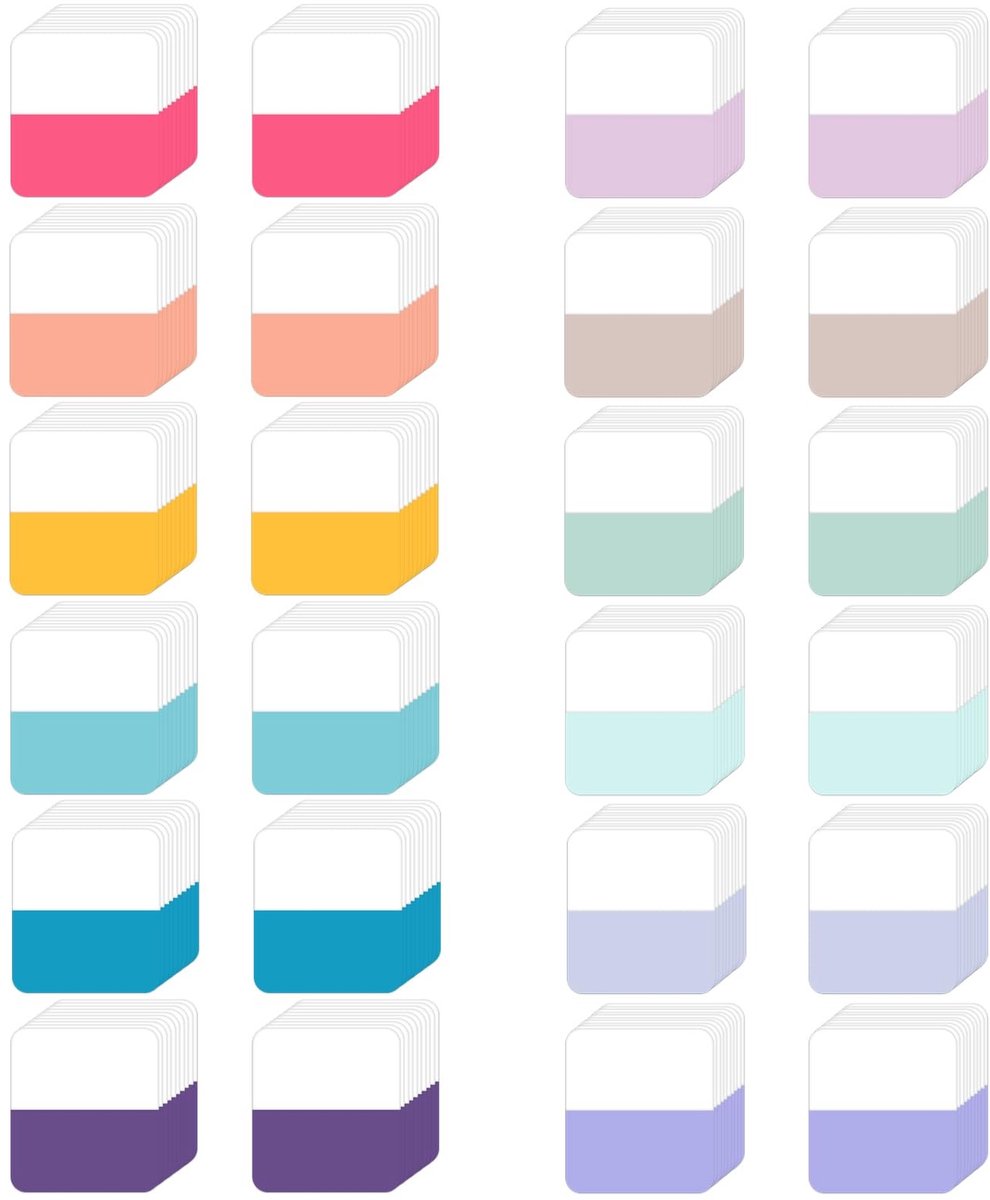Dailygoods- Zelfklevende Tabs 240 Stuks - Herplaatsbare Bladmarkeringen - Kleurcodering - Beschrijfbare Etiketten - Semi-transparant Ontwerp - Papier 2,5 cm