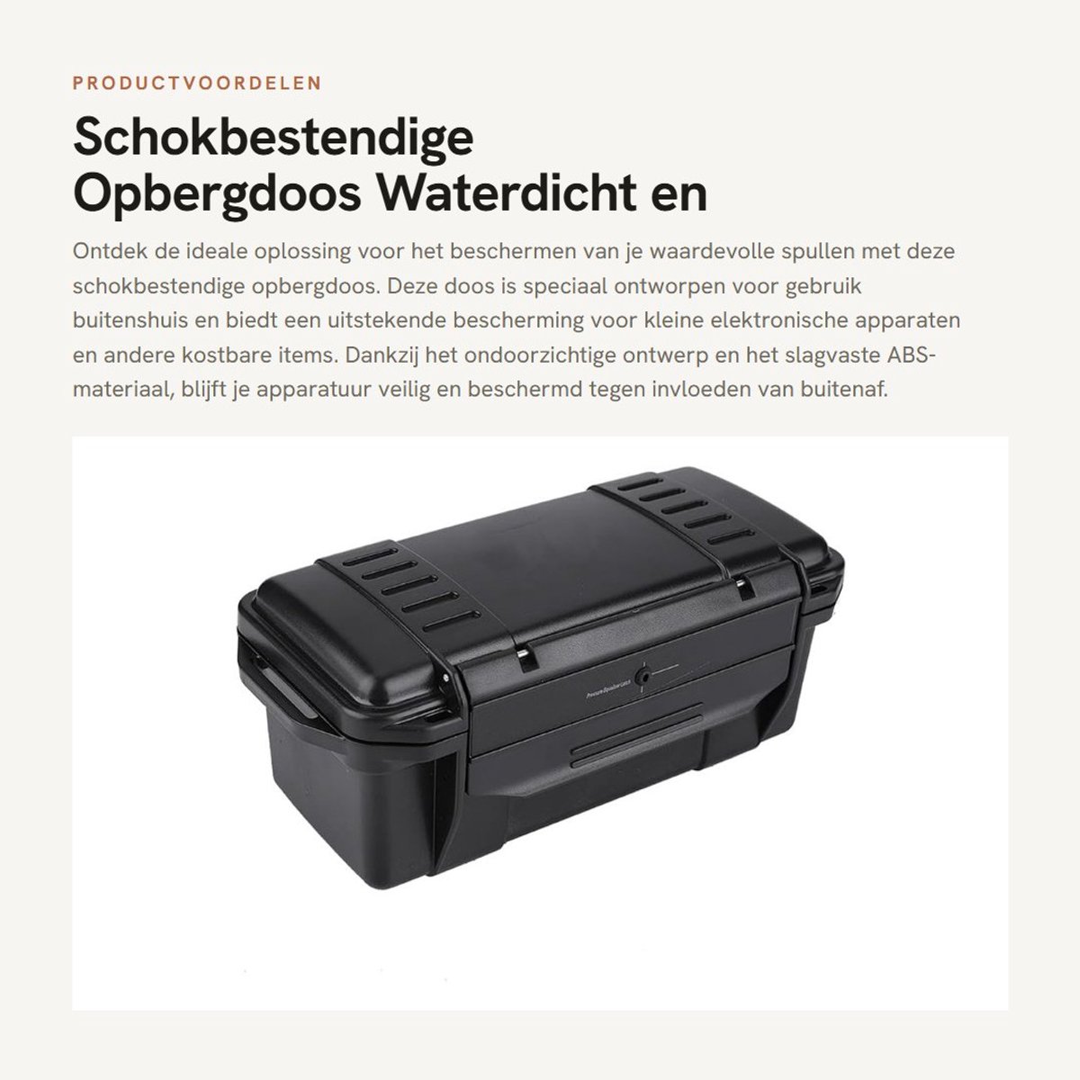 Dailygoods - Schokbestendige Opbergdoos - Waterdicht en Drukbestendig - Ideaal voor Outdoor Gear - 20L x 9,8B x 8,2H cm - Bescherming voor Elektronica...
