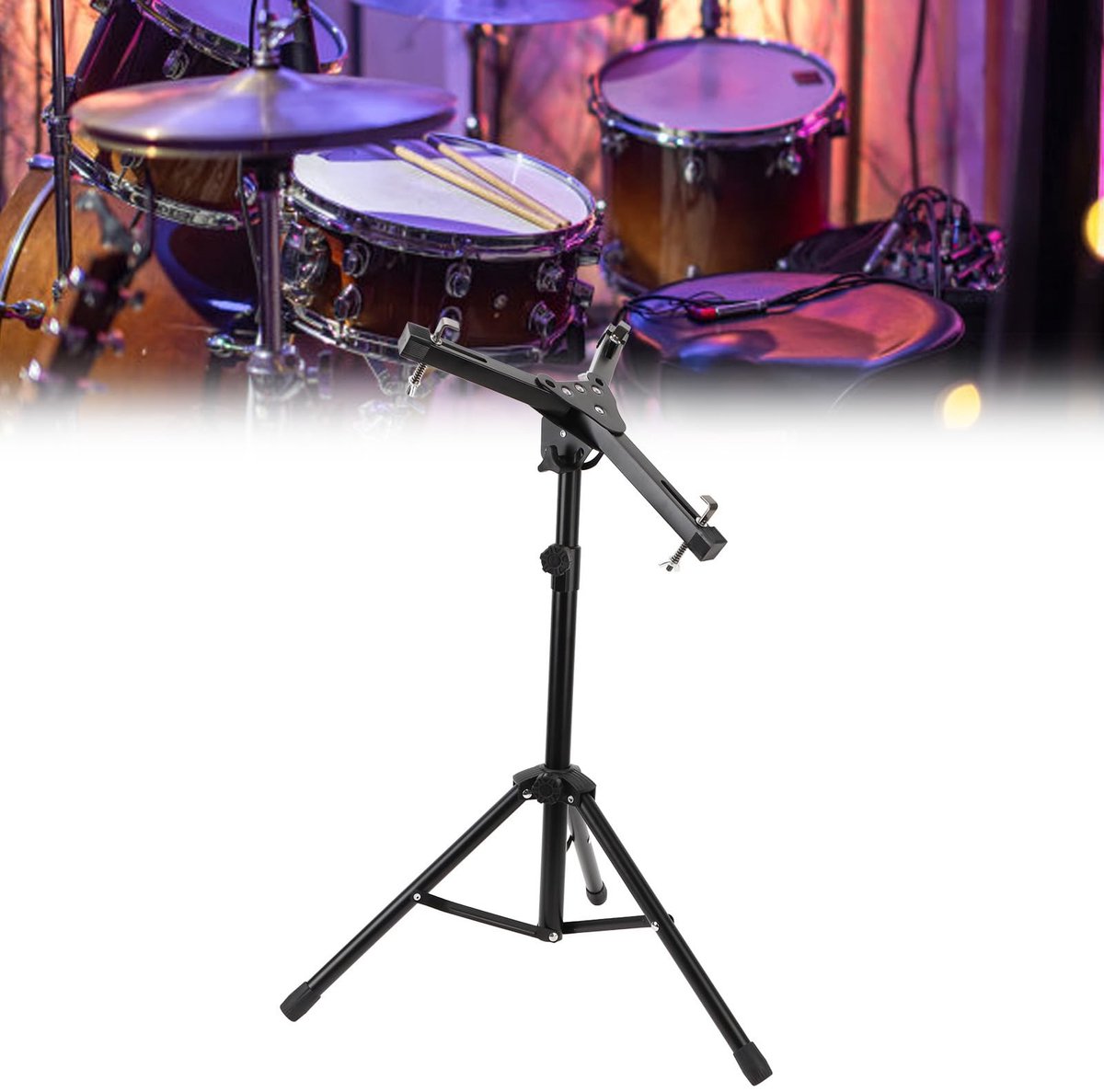 Dailygoods- Snare Drum Stand - Opvouwbaar - Verstelbaar - Aluminium - Lichtgewicht - Stabiele Voeten - Drumstatief