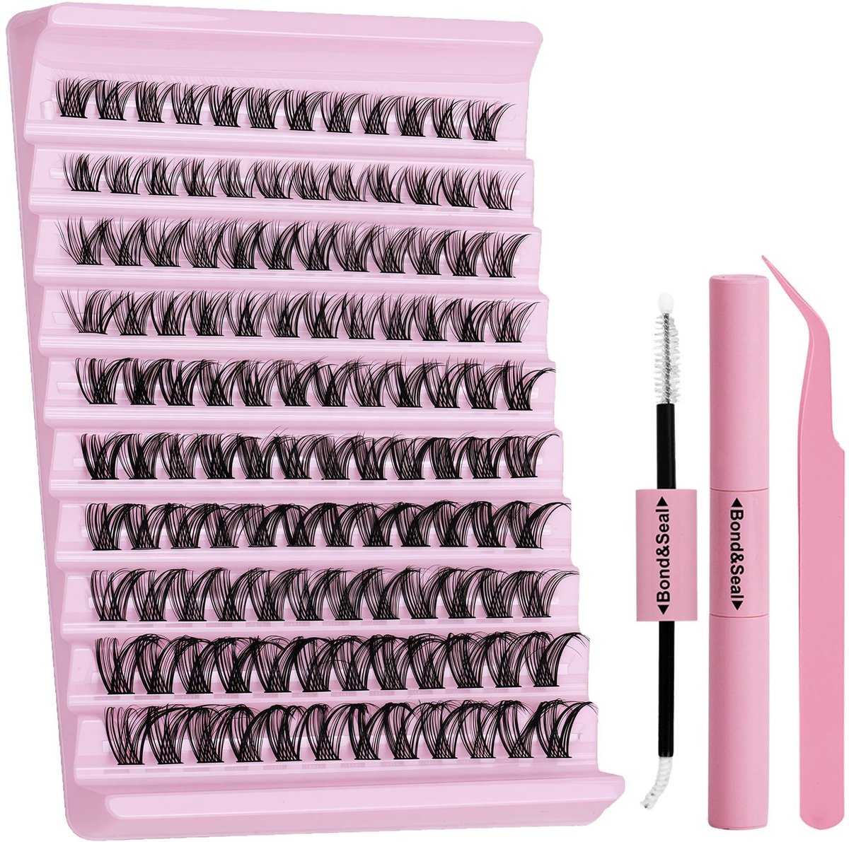 Dailygoods- Wimpercluster set - 144 clusters - 8-16 mm hybride lengtes - Ultradunne band 0,3 mm - Doe-het-zelf wimperverlenging - Inclusief lijm en pincet - Wimperextensions